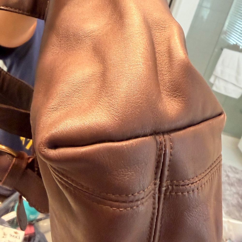 Coach Waverly Brown Leather Tote Bag - Picture 12 of 15